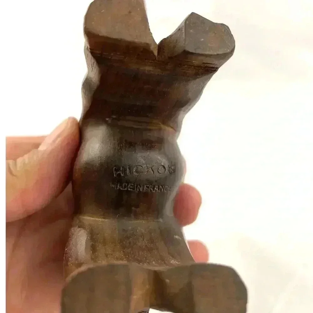 VTG Hickok Corkscrew Bottle Opener Carved Wood‎ Original Genuine France Metal